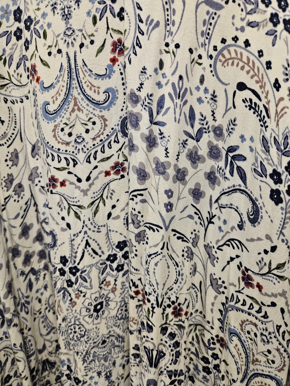 LOVESTITCH Blue Paisley Floral Maxi Dress with Pockets M/L Boho Coastal - Picture 5 of 7